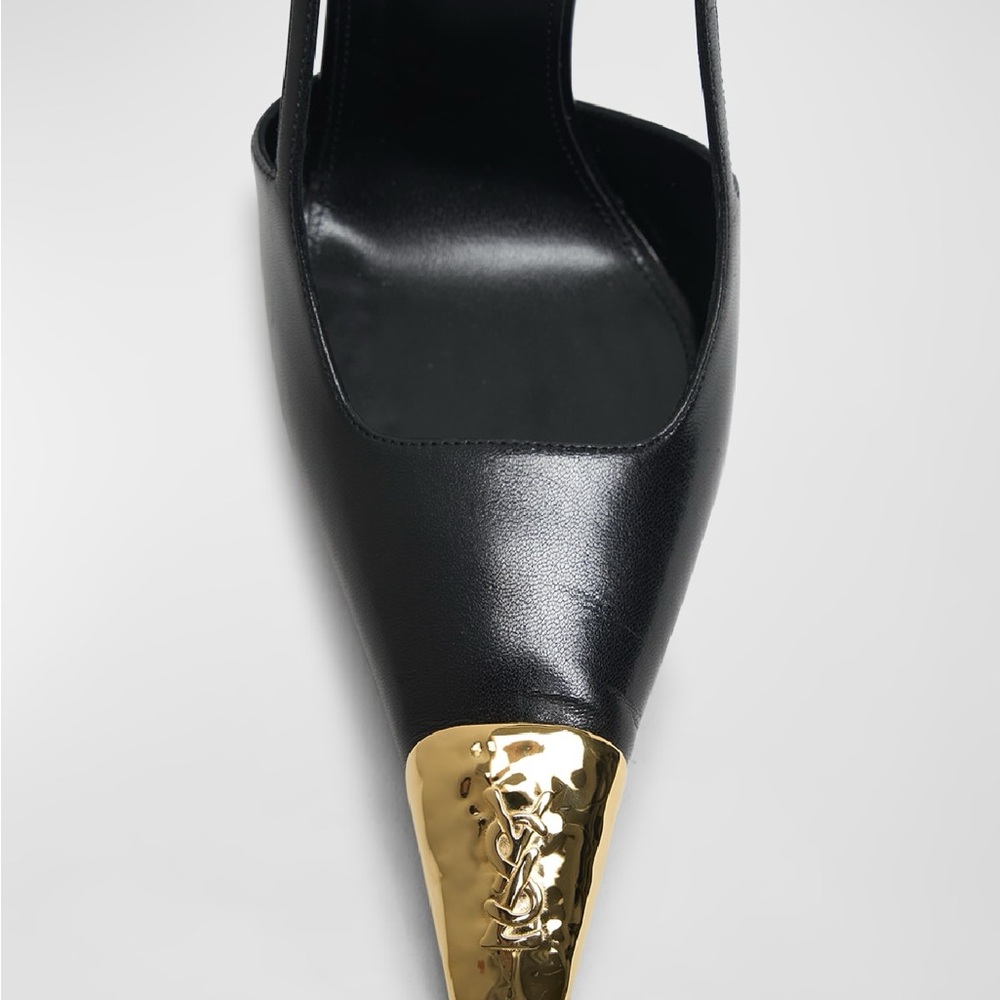 Yves Saint Laurent Jeanne Black and Gold Heels